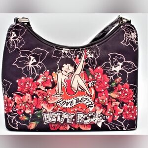 Betty Boop Floral Black and Red Women's Bag